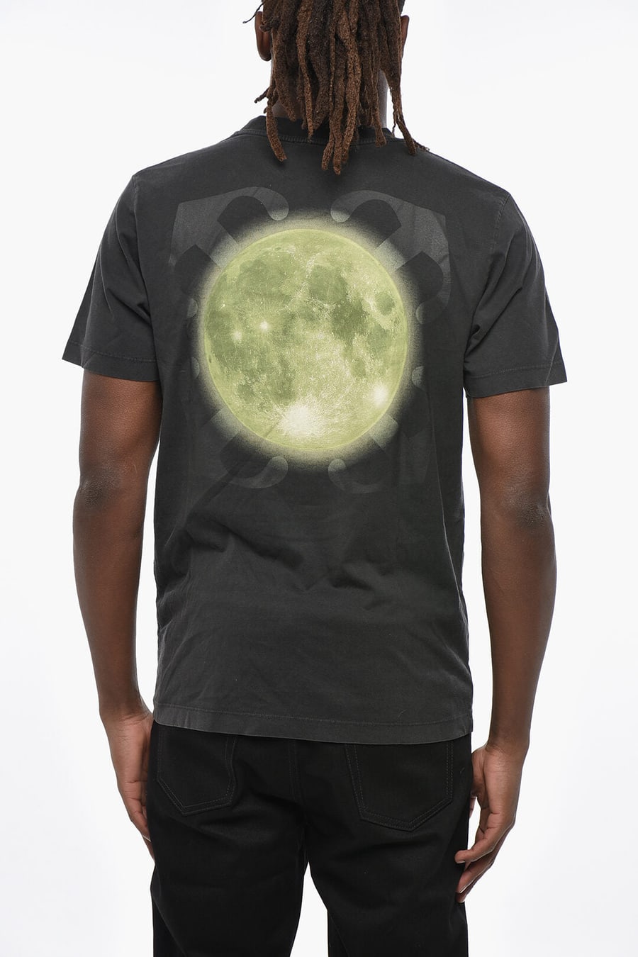 Off-White 0110~Cotton Crewneck T-Shirt SUPER MOON with Back Print, view 3