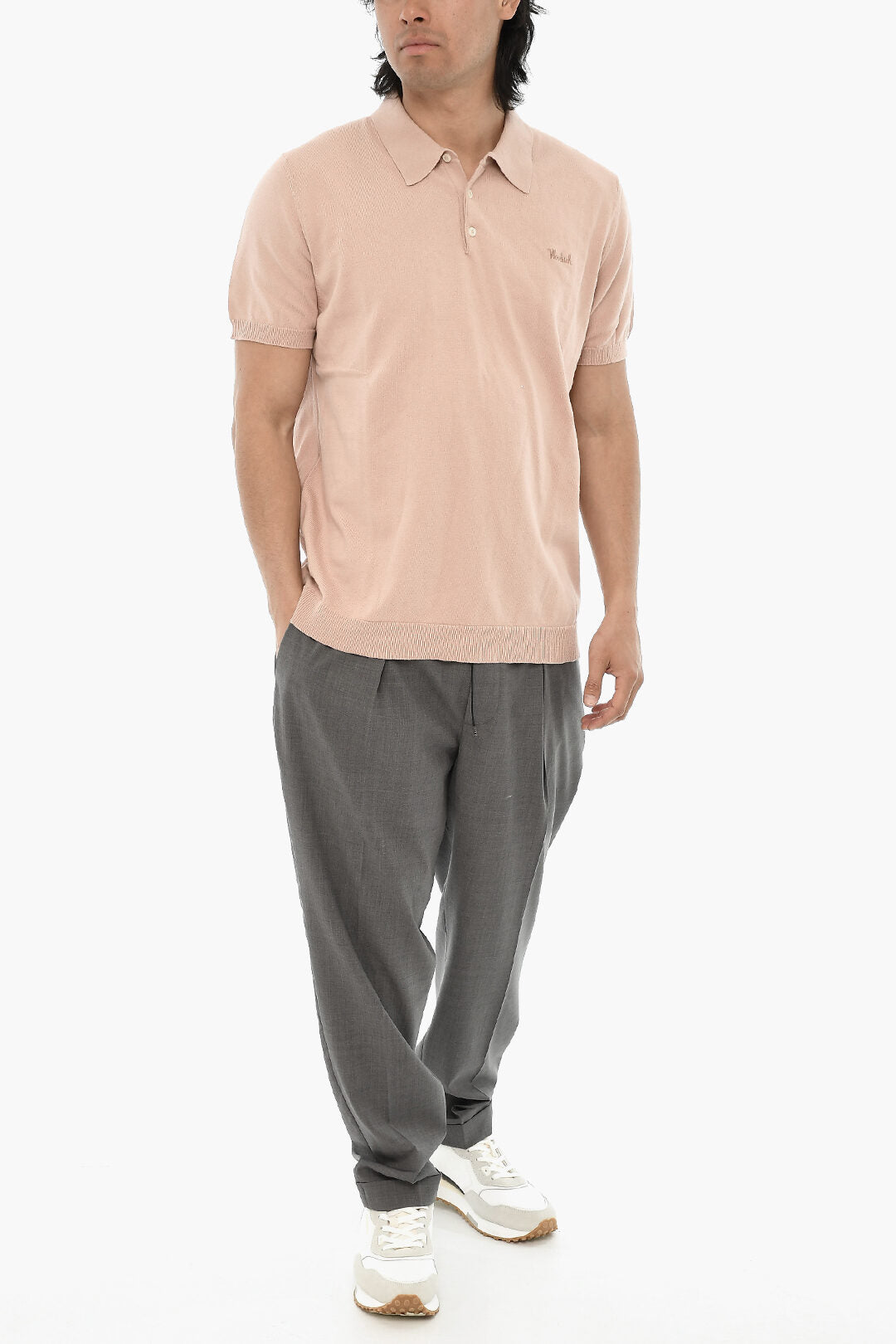 Woolrich 3050~Solid-Color Polo Shirt With Embroidered Logo