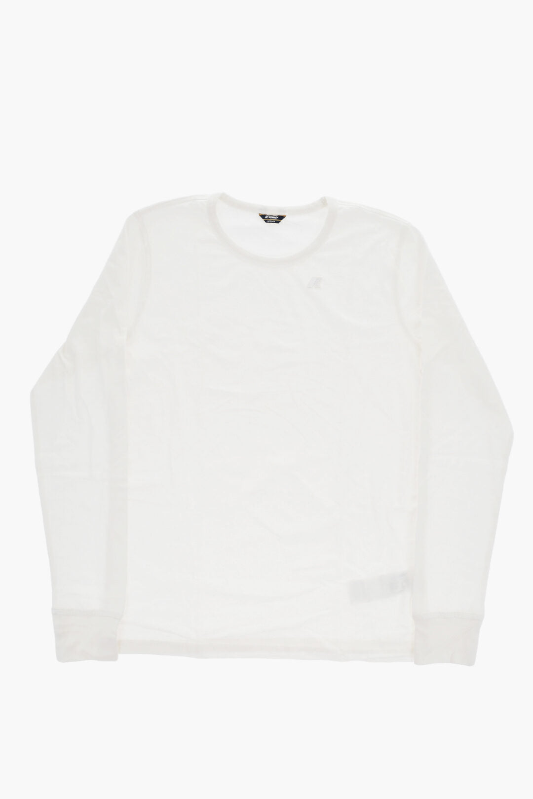 K-Way Kids 0405~Long-Sleeve Cotton Crewneck T-Shirt With Tone-On-Tone Logo