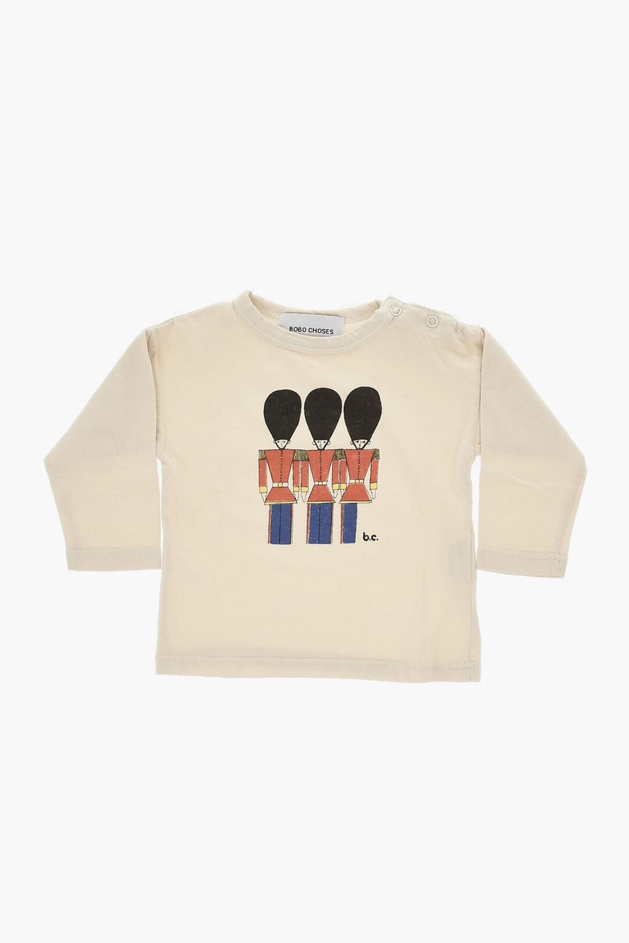 Bobo Choses Kids 0500~Long-Sleeve Cotton Crewneck T-Shirt LITTLE THE SOLDIERS