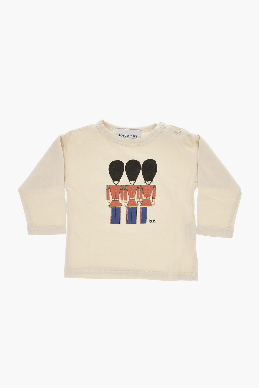 Bobo Choses Kids 0500~Long-Sleeve Cotton Crewneck T-Shirt LITTLE THE SOLDIERS