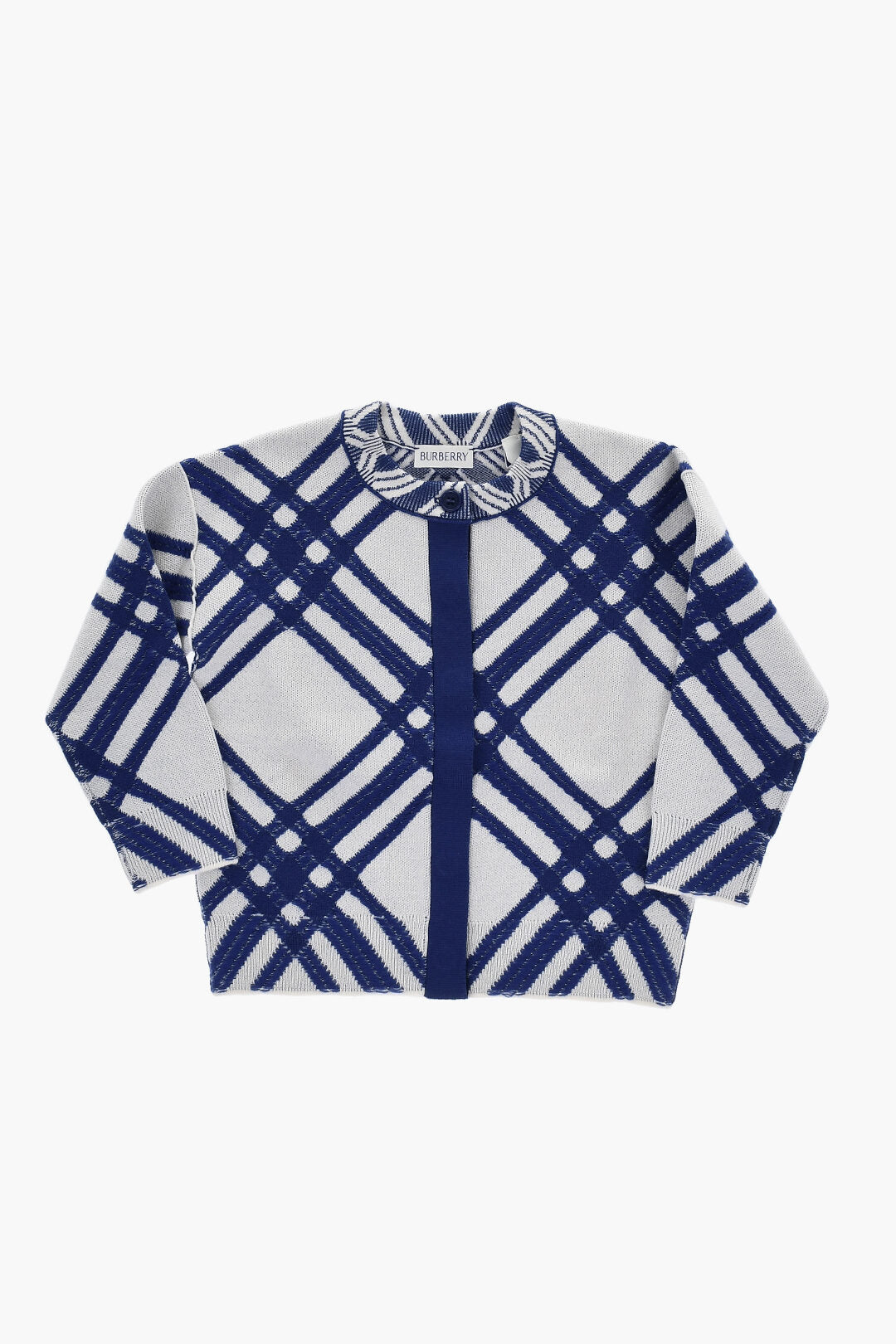 Burberry KIDS 0405~Two-Tone Wool Cardigan HELOISE With Hidden Button Closure