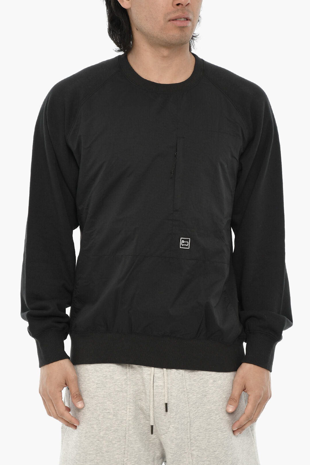 Woolrich 3500~Double-Fabric Crew-Neck Sweatshirt with Pocket