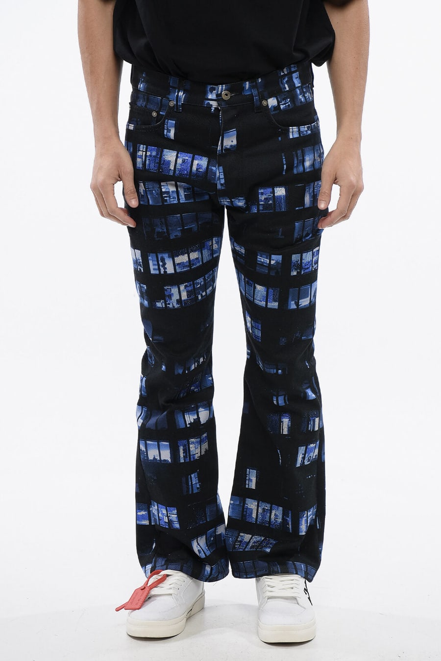 Off-White 3500~Printed Jeans WINDOWS Flare Fit