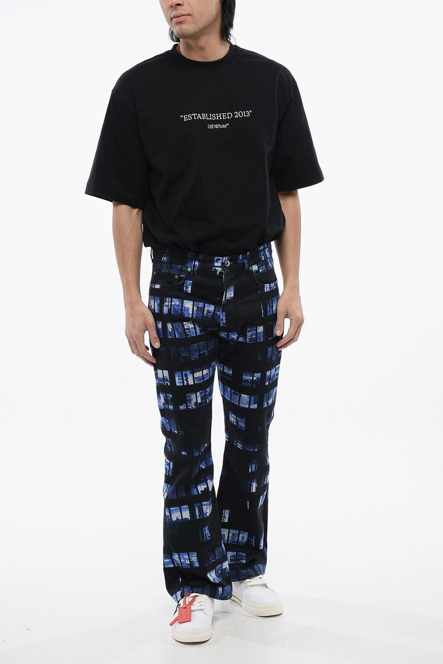 Off-White 3500~Printed Jeans WINDOWS Flare Fit, view 4