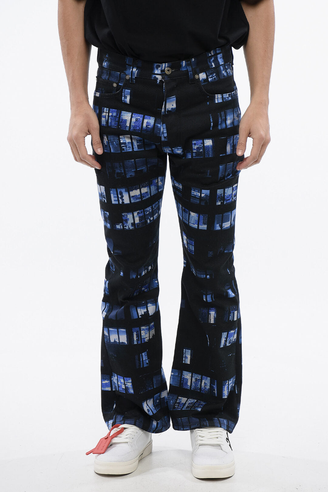 Off-White 3500~Printed Jeans WINDOWS Flare Fit