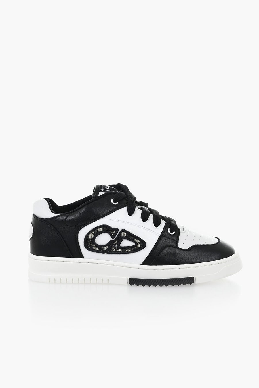Dior Kids 0550~Low-Top Two-Tone Leather Sneakers with Embossed Monogram, view 3