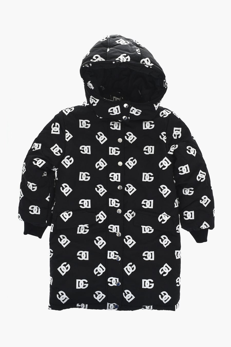 Dolce & Gabbana Kids 3500~Padded Jacket with Removable Hood and All-Over Monogram