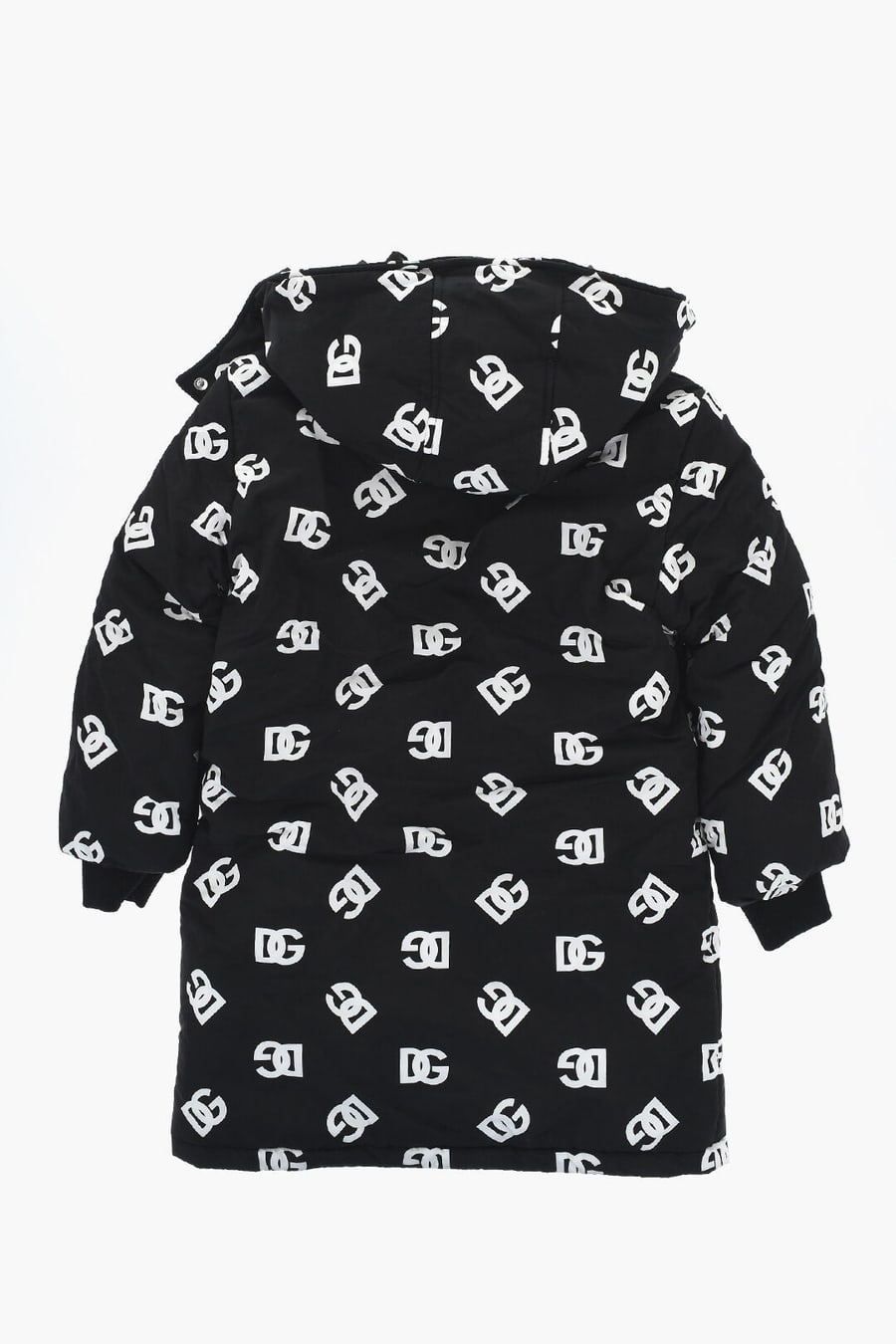 Dolce & Gabbana Kids 3500~Padded Jacket with Removable Hood and All-Over Monogram, view 3