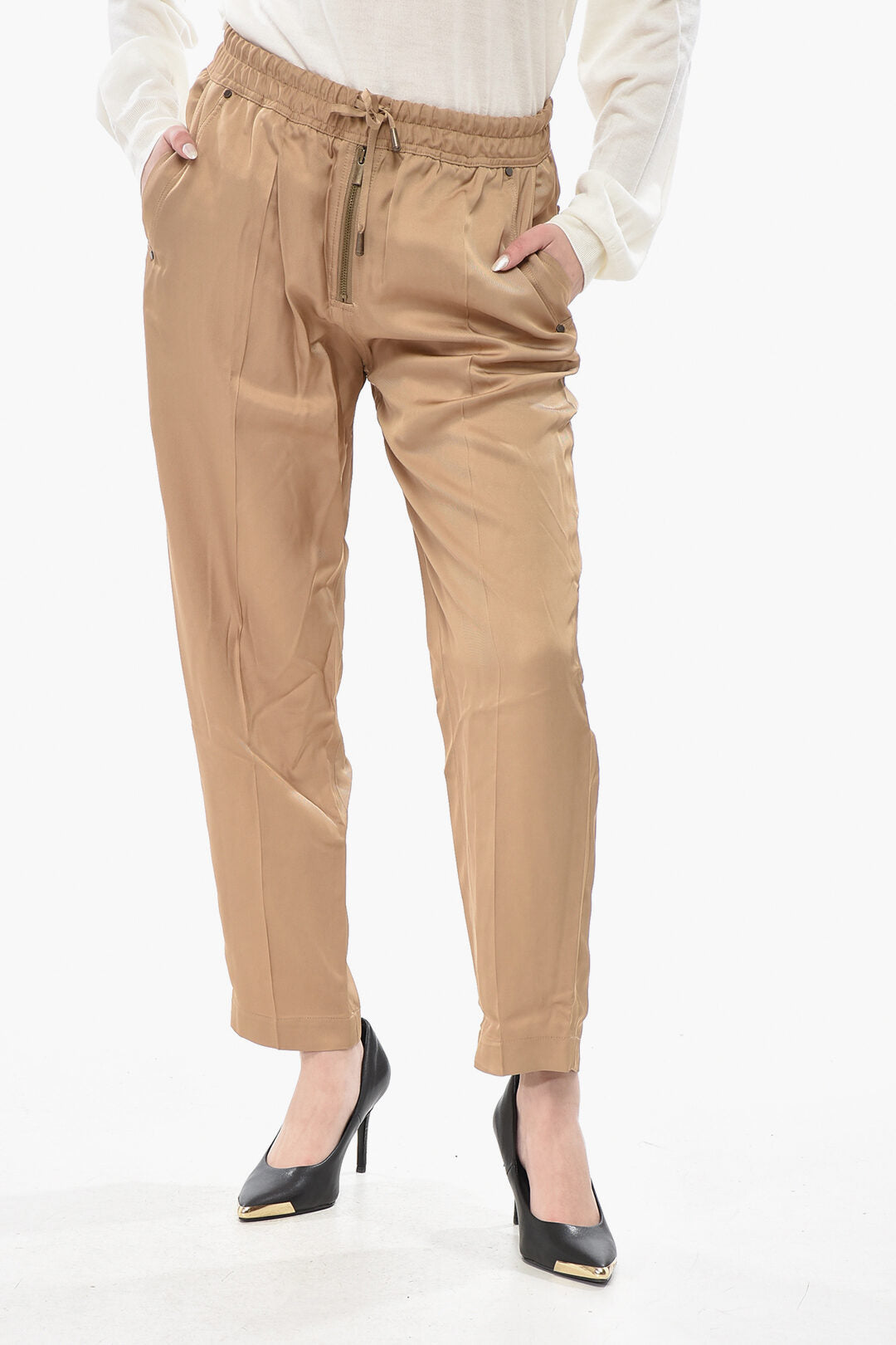 True Royal 2500~Viscose Satin Pants STELLA with Elastic Waist