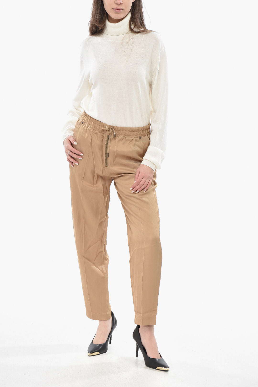 True Royal 2500~Viscose Satin Pants STELLA with Elastic Waist, view 2