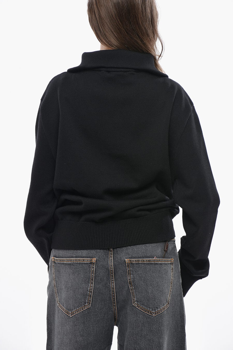 Courreges 3500~Wool Blend Pullover with Half Zip