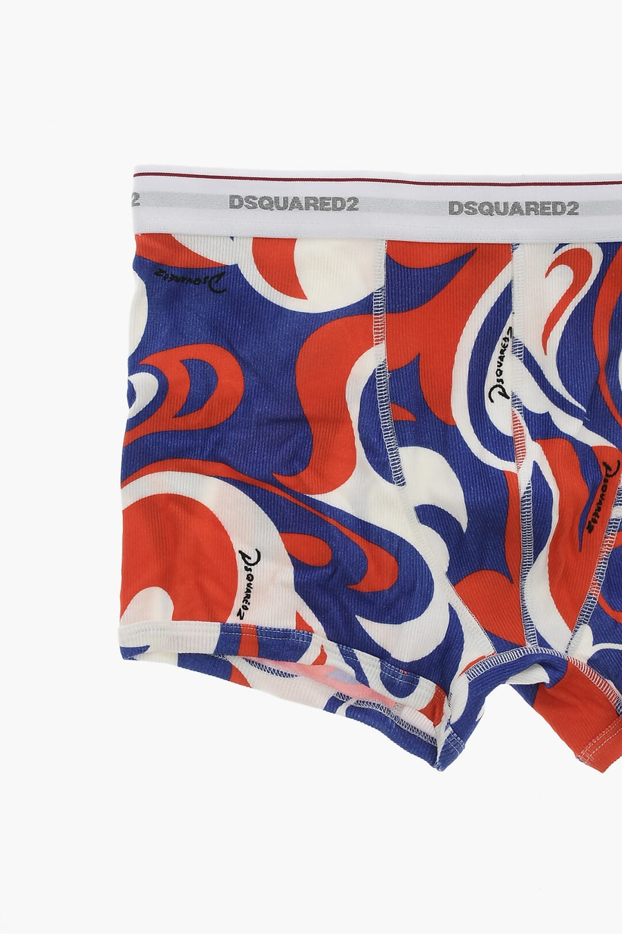 Dsquared2 3250~Ribbed Stretch-Cotton Boxer With Pattern, view 2