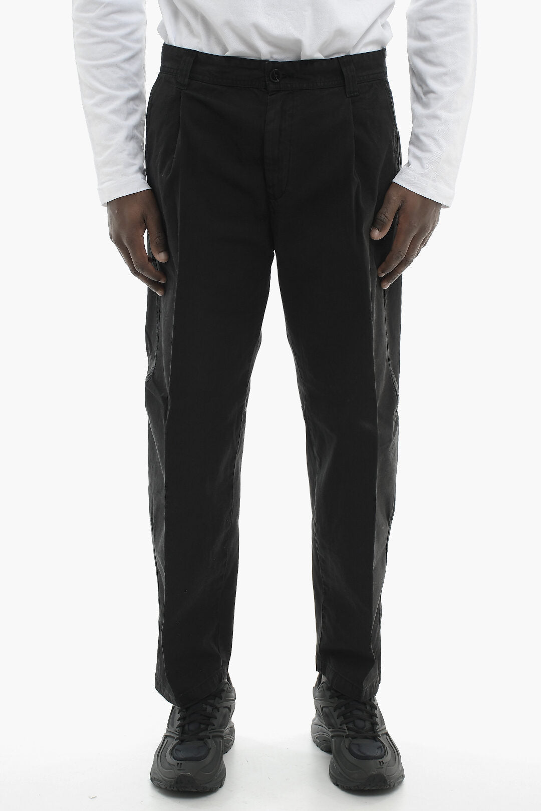 Diesel 0201~Lightweight Cotton Trousers P-ARTHUR-A With Single Pleat