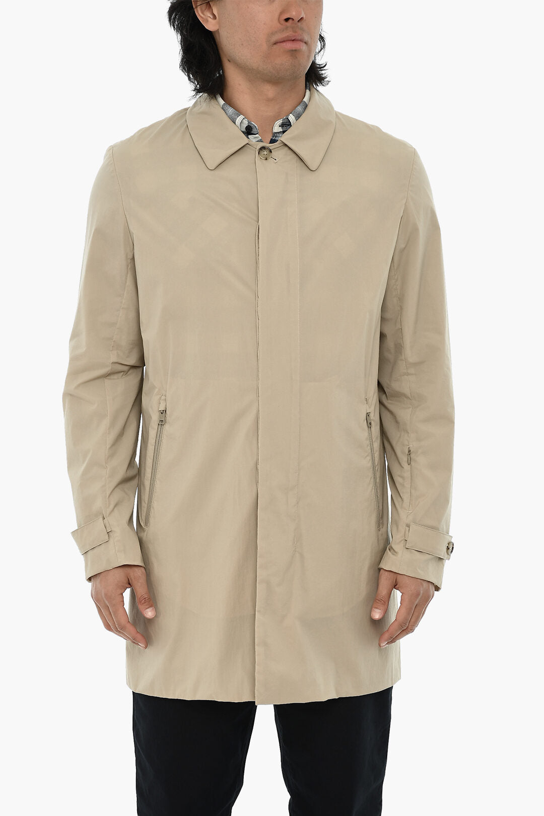 Woolrich 2500~Stretch Nylon Coat with Concealed Closure
