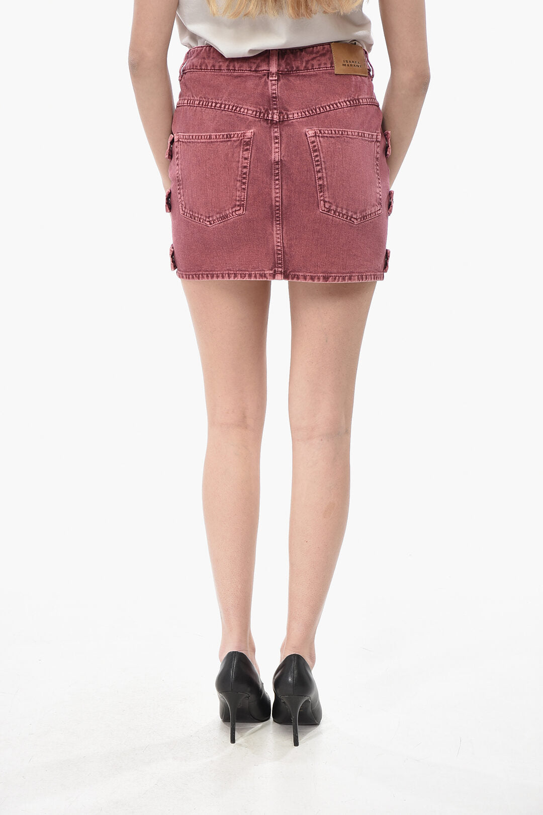Isabel Marant 3050~Denim Miniskirt STUSSY With Side Buttons, view 2