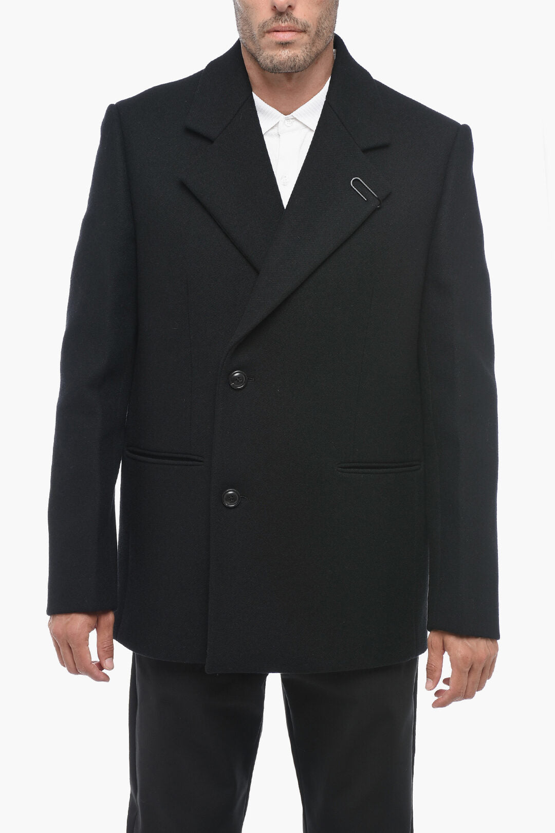 Off-White 3500~TAILORING Wool-Blend Double-Breasted Coat BASIC