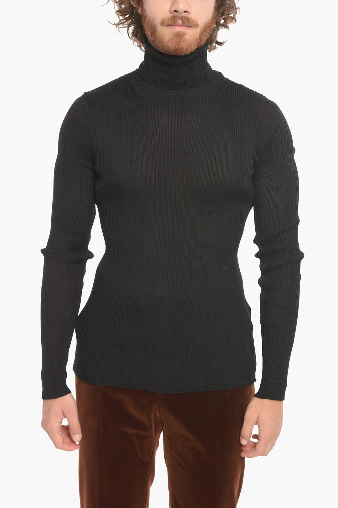 Off-White 3500~Turtleneck Ribbed Sweater HELVET