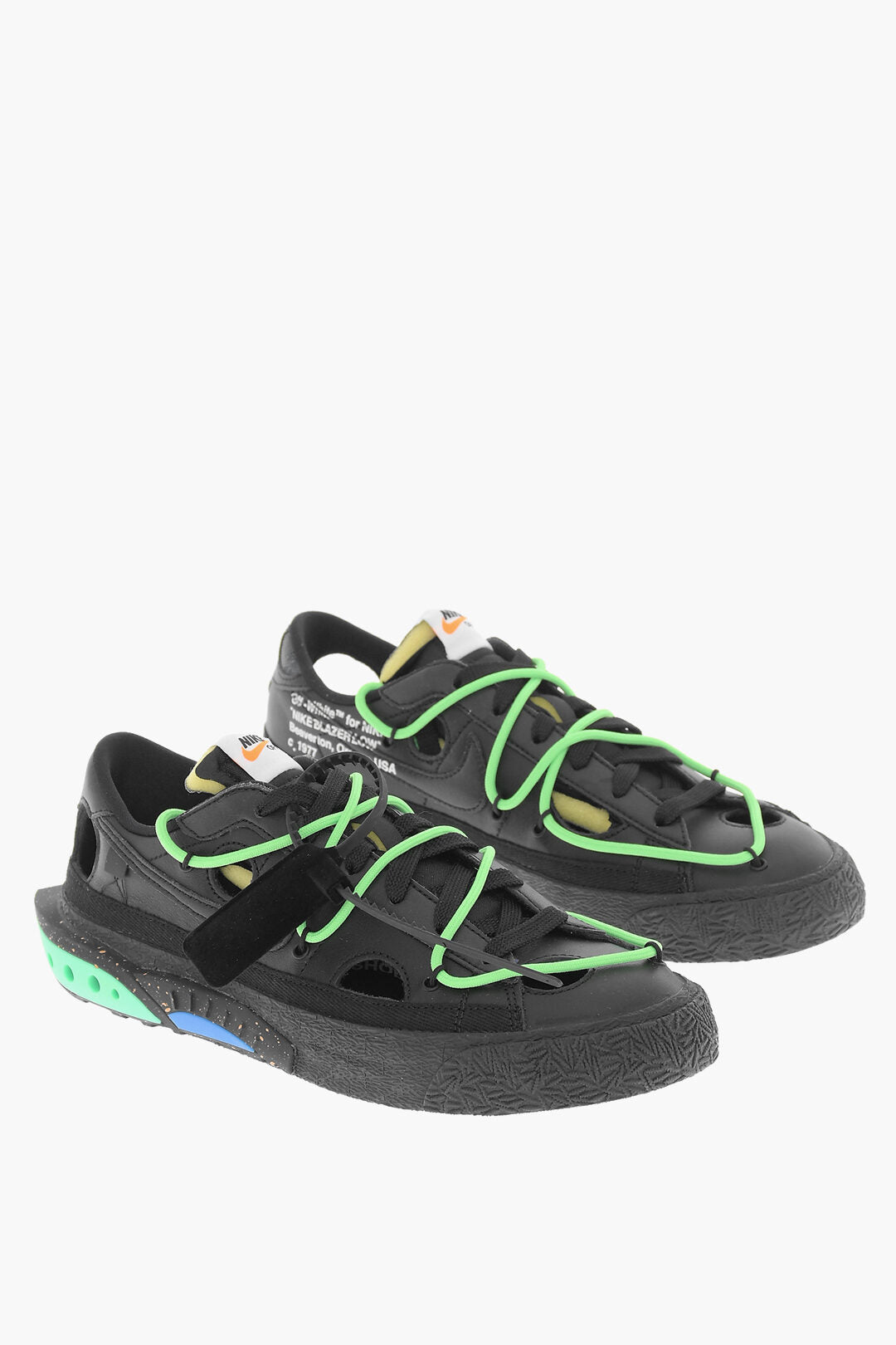 Nike 3500~OFF-WHITE Leather Low-Top Sneakers BLAZER 77 With Cut-Out Details