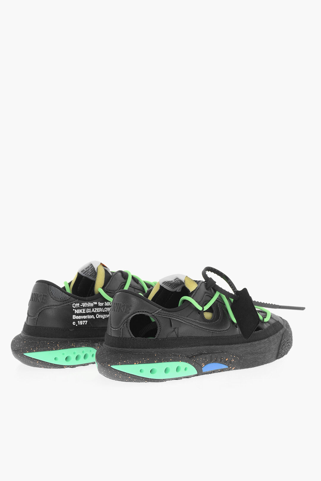 Nike 3500~OFF-WHITE Leather Low-Top Sneakers BLAZER 77 With Cut-Out Details, view 2