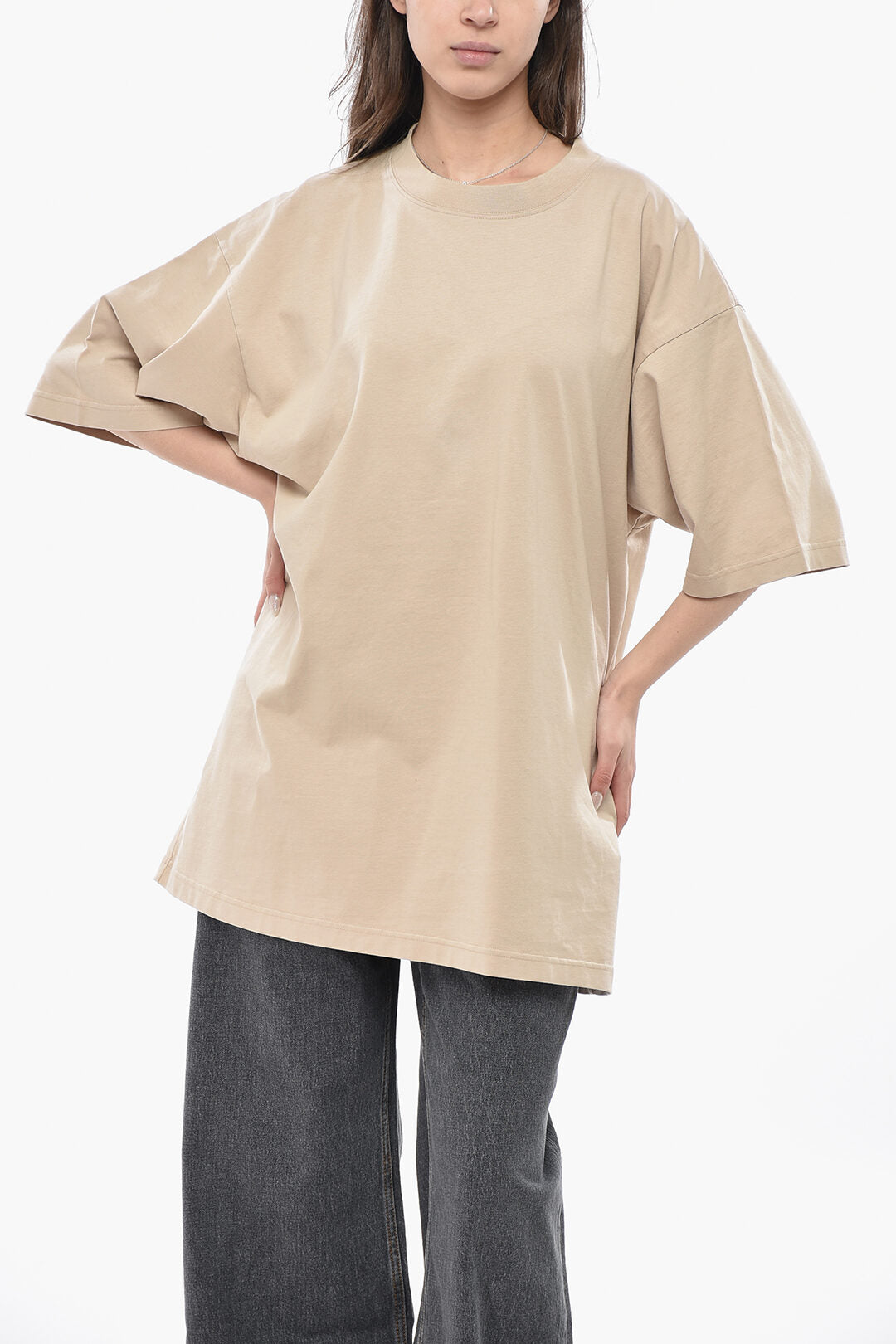 Balenciaga 2500~Oversized Cotton T-Shirt with Rhinestone Logo