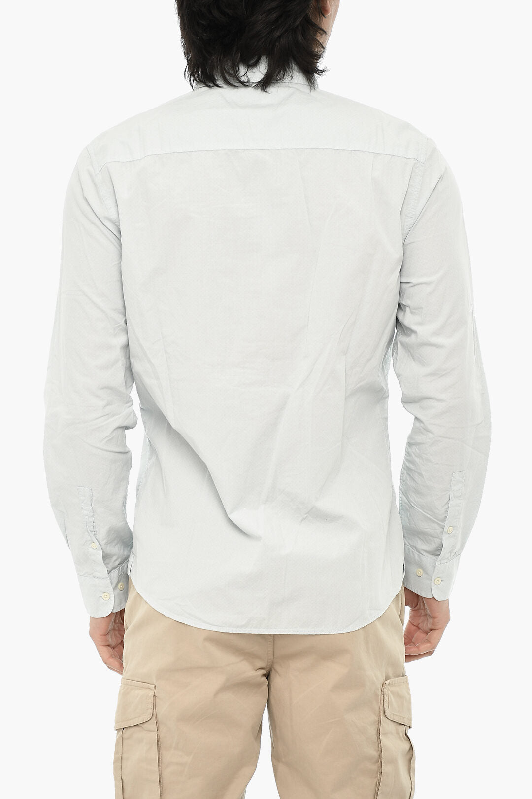 Woolrich 2750~Cotton Poplin Shirt with Micro Motifs and Button-Down Collar, view 2