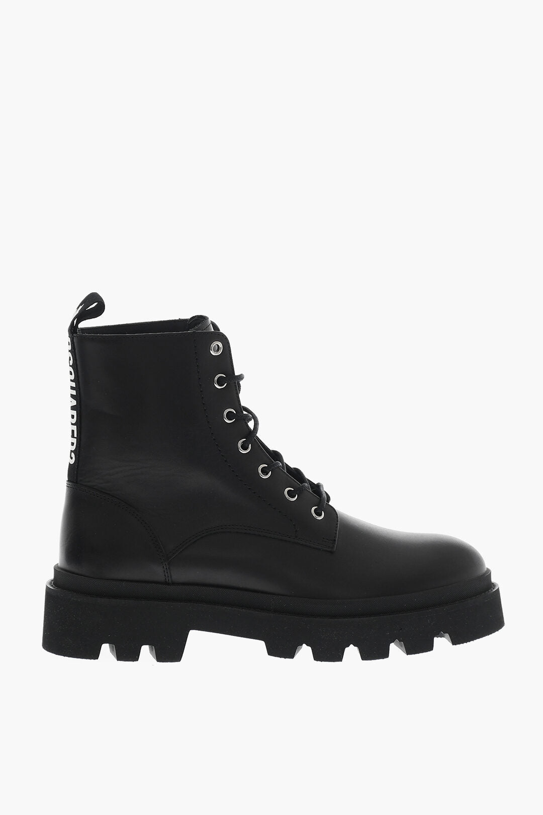 Dsquared2 3500~Leather Combat Boots MADE WITH LOVE with Contrasting Logo