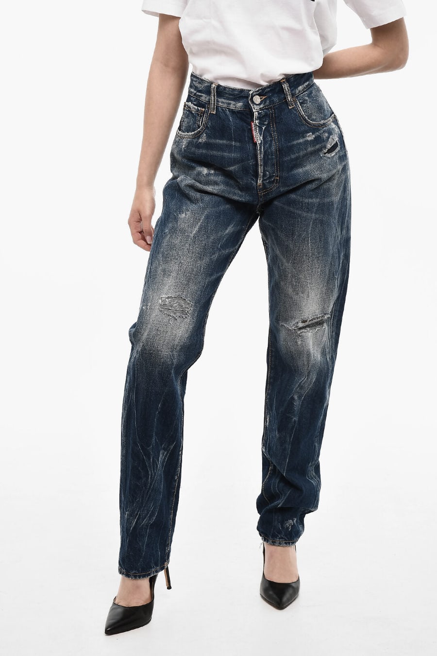 Dsquared2 2405~High-Waisted Distressed Jeans
