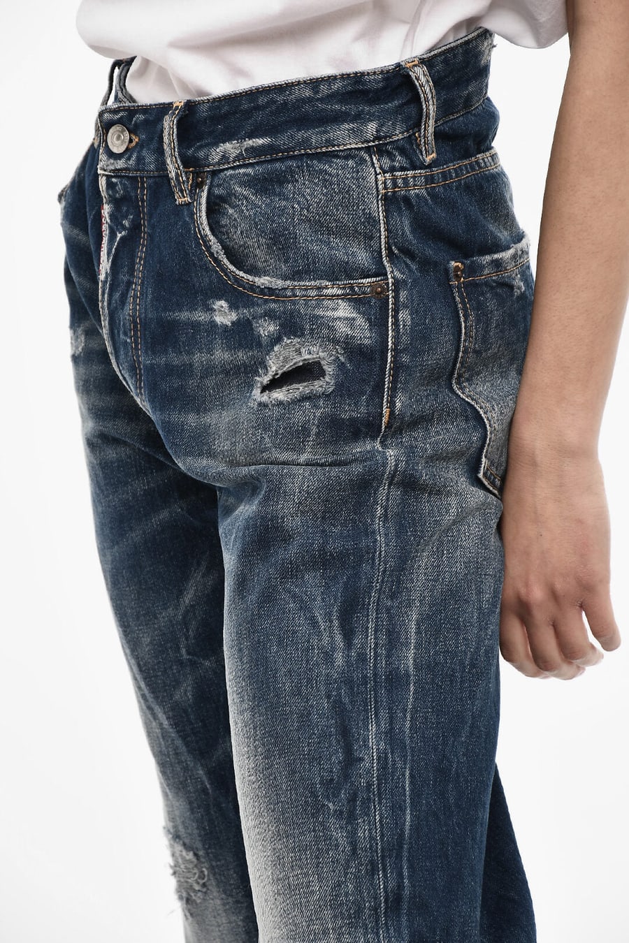 Dsquared2 2405~High-Waisted Distressed Jeans, view 3