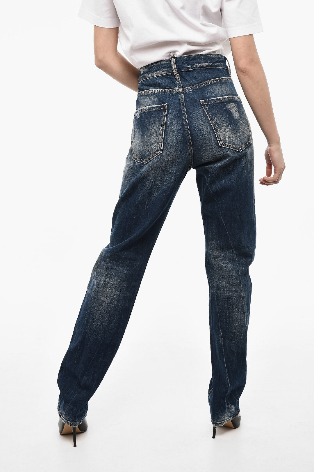 Dsquared2 2405~High-Waisted Distressed Jeans, view 2