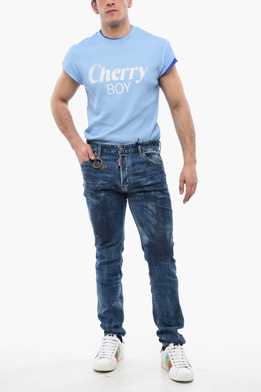 Dsquared2 2405~Cool Guy Distressed Jeans With Dark Wash