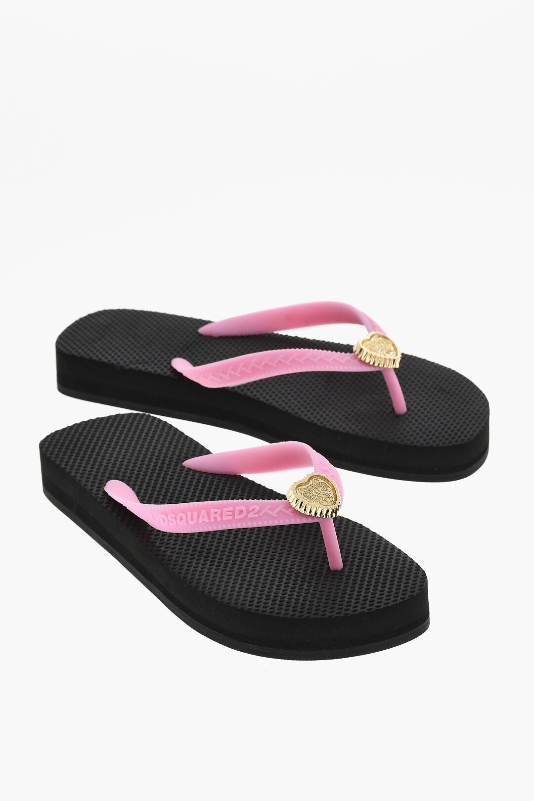 Dsquared2 3050~Rubber Thong Sandals With Heart Detail