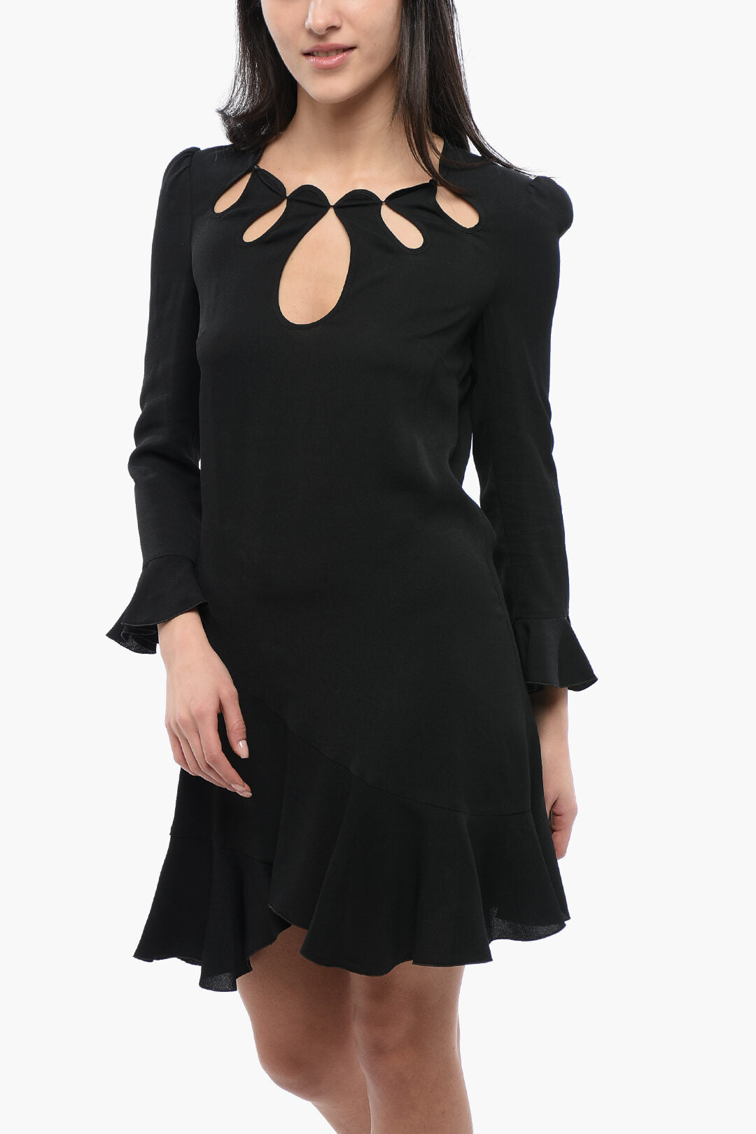 Dsquared2 3500~Silk-Blend Dress FLUID with Cut-Out Details