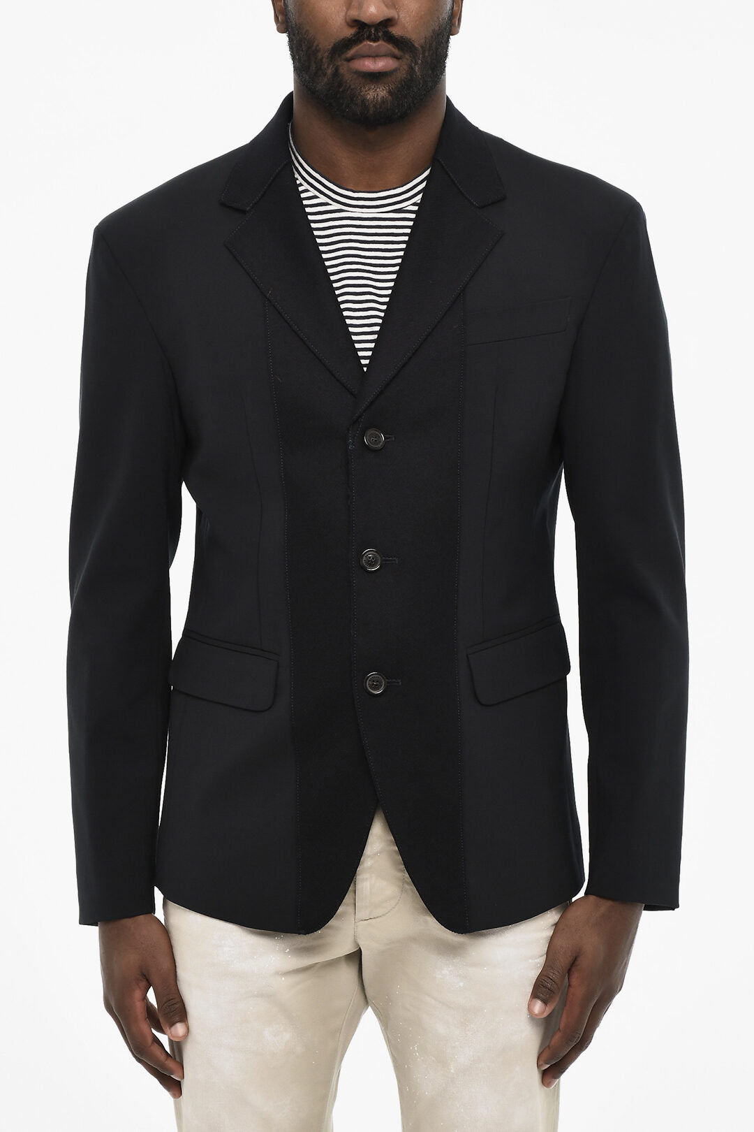 Dsquared2 2405~Virgin Wool Blazer with 3 Buttons and Flap Pockets