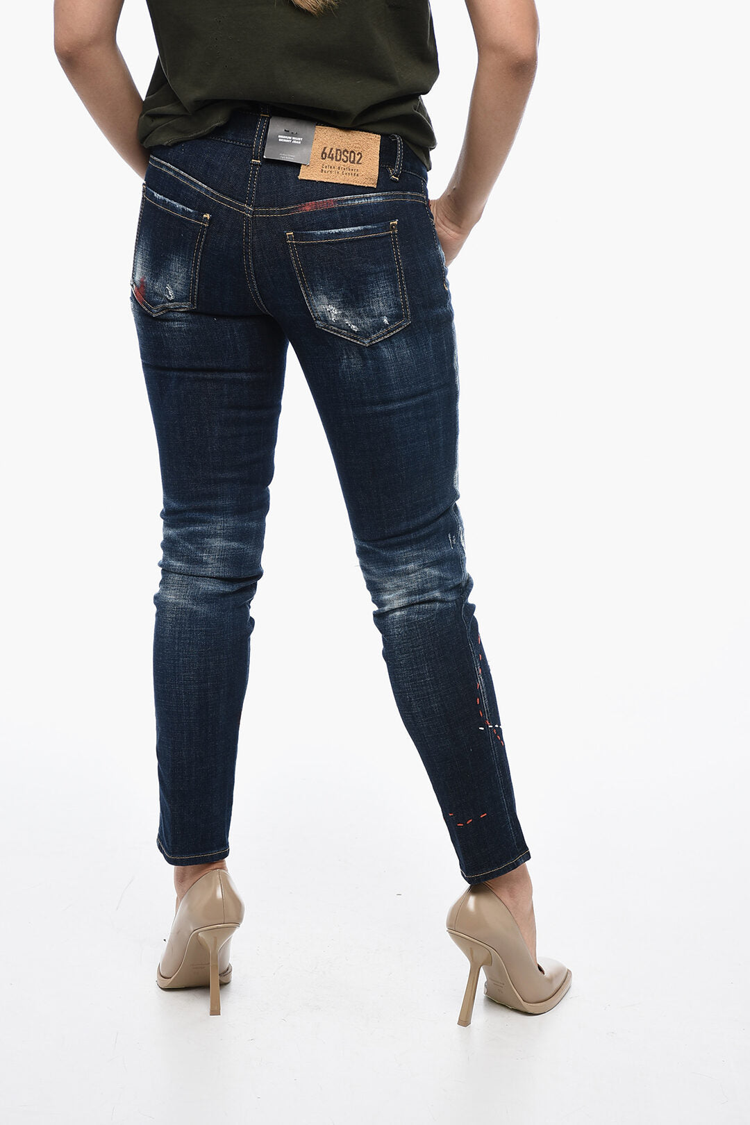 Dsquared2 2405~Monster Maze Skinny Jeans with 14.5cm Embroidery, view 2