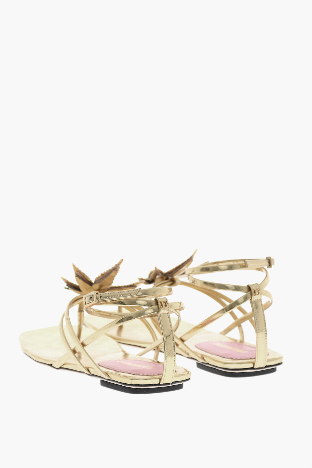 Dsquared2 3300~Vegan Leather Thong Sandals MARIJA with Rhinestone-Embellished Detail, view 2