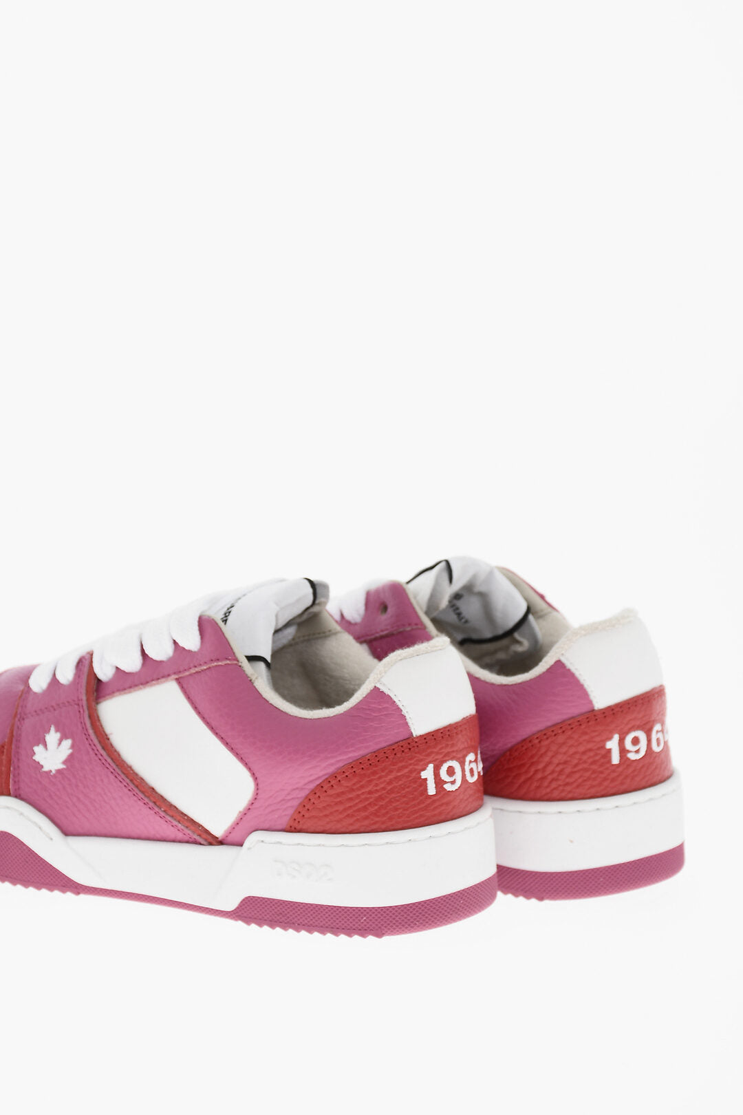 Dsquared2 2550~Hammered Leather Low-Top Sneakers SPIKER, view 2