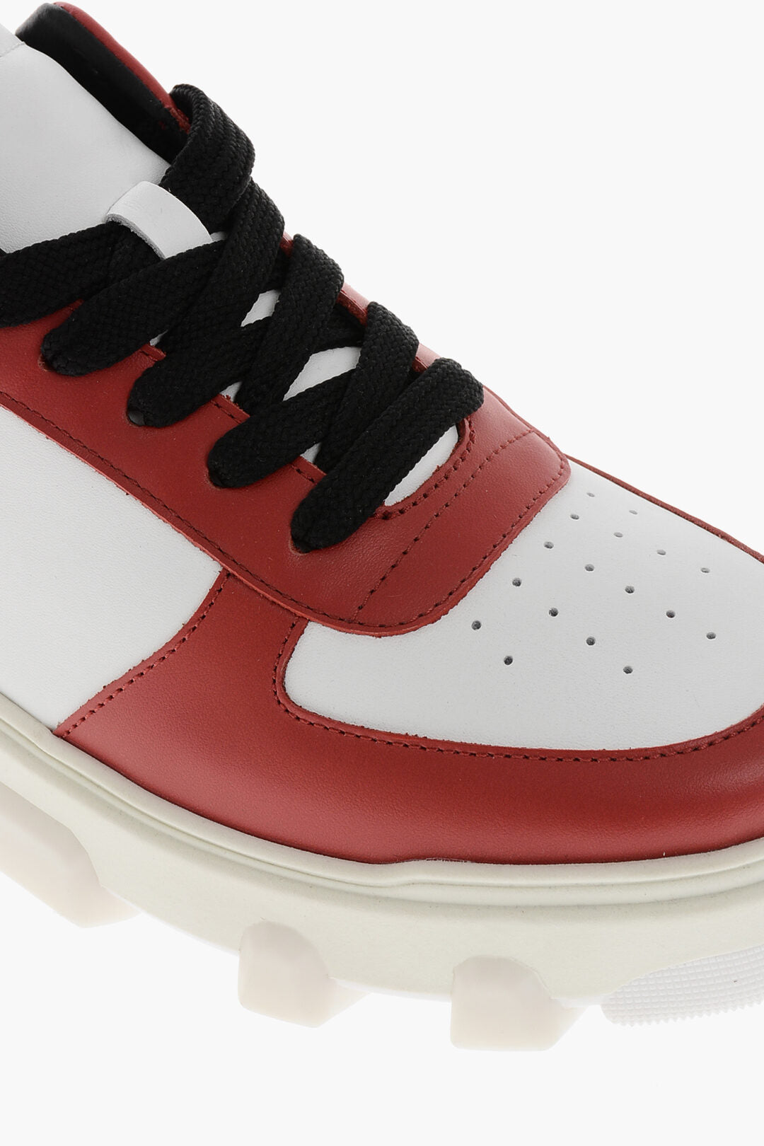 Dsquared2 2550~ICON Leather Low-Top Sneakers BASKET With Logo-Stamped Sole And Contrast Details