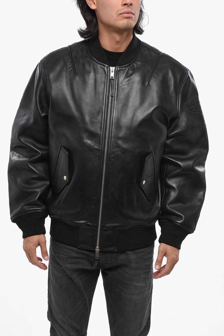 Diesel 0138~RED TAG Leather Bomber-Fit Jacket PRITTS