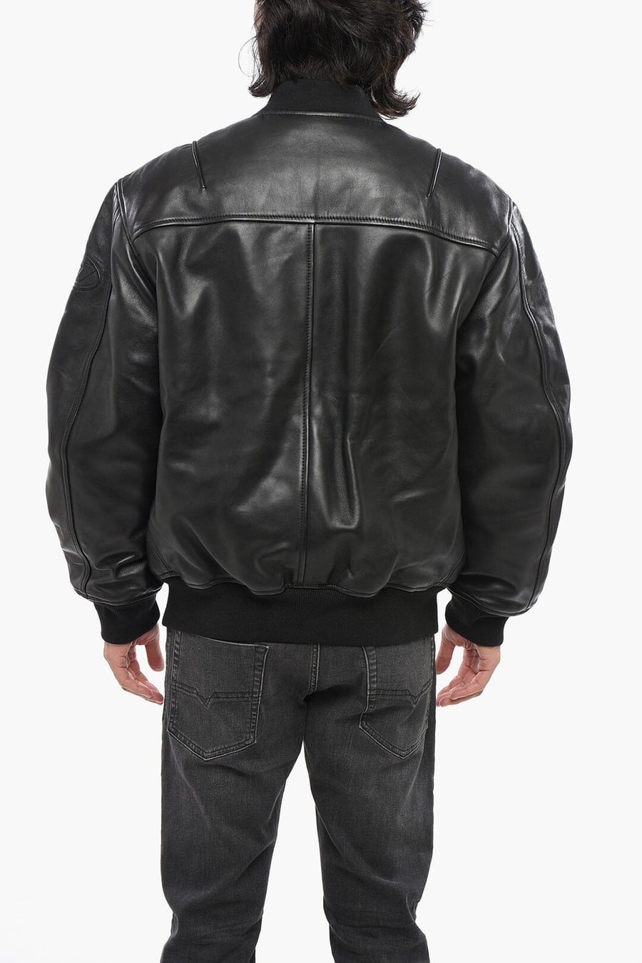 Diesel 0138~RED TAG Leather Bomber-Fit Jacket PRITTS, view 2