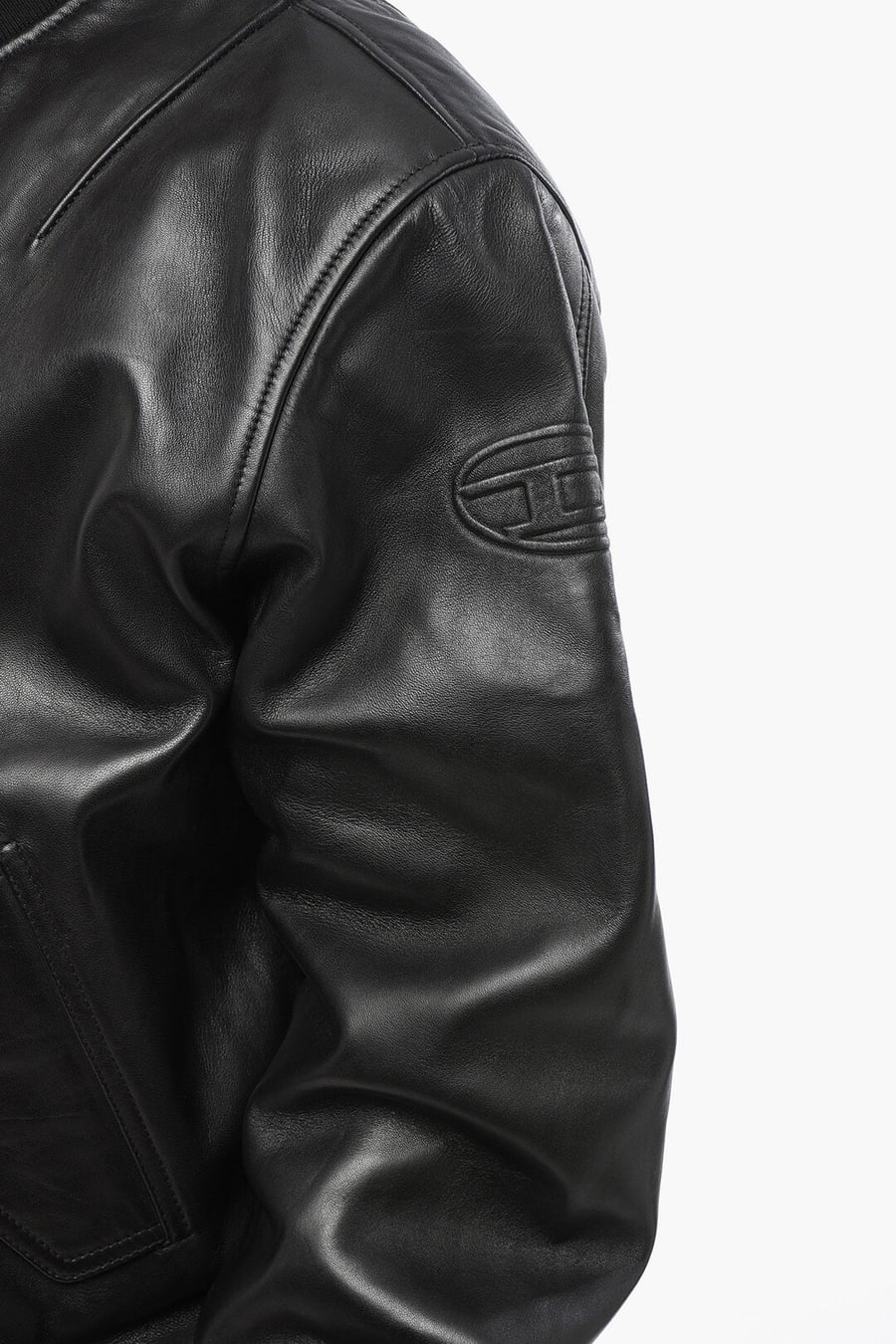 Diesel 0138~RED TAG Leather Bomber-Fit Jacket PRITTS, view 3