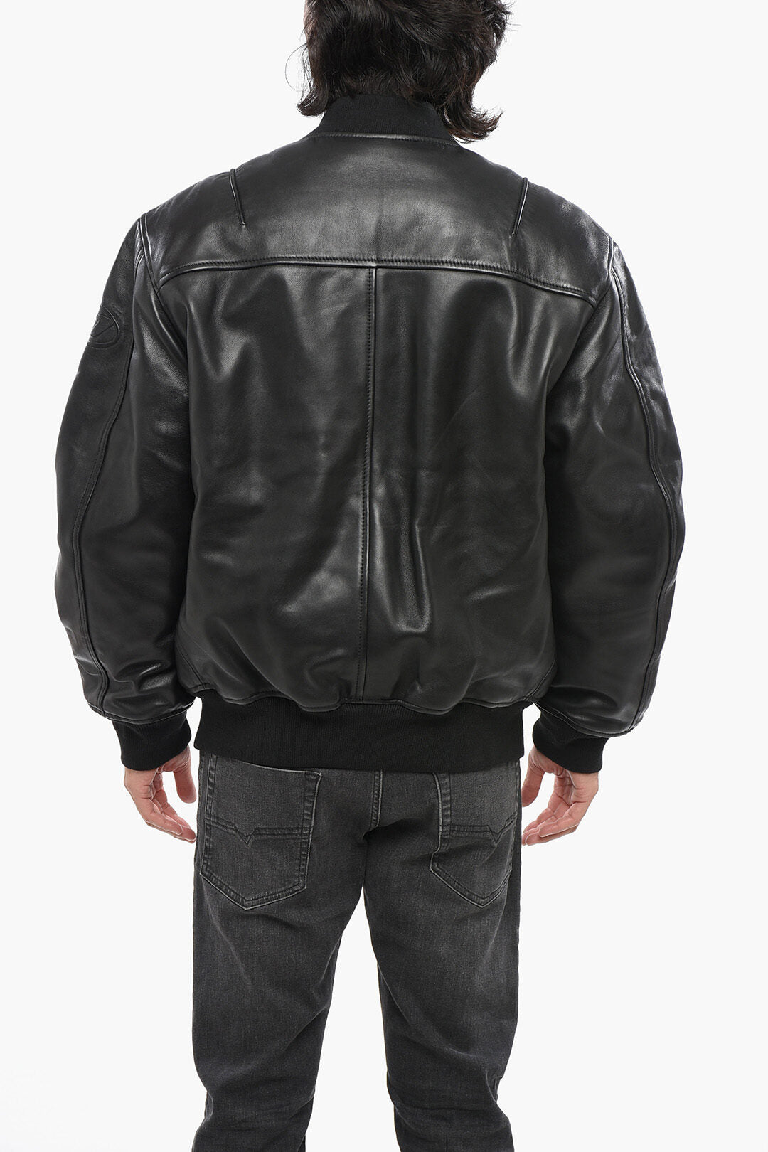 Diesel 0138~RED TAG Leather Bomber-Fit Jacket PRITTS, view 2