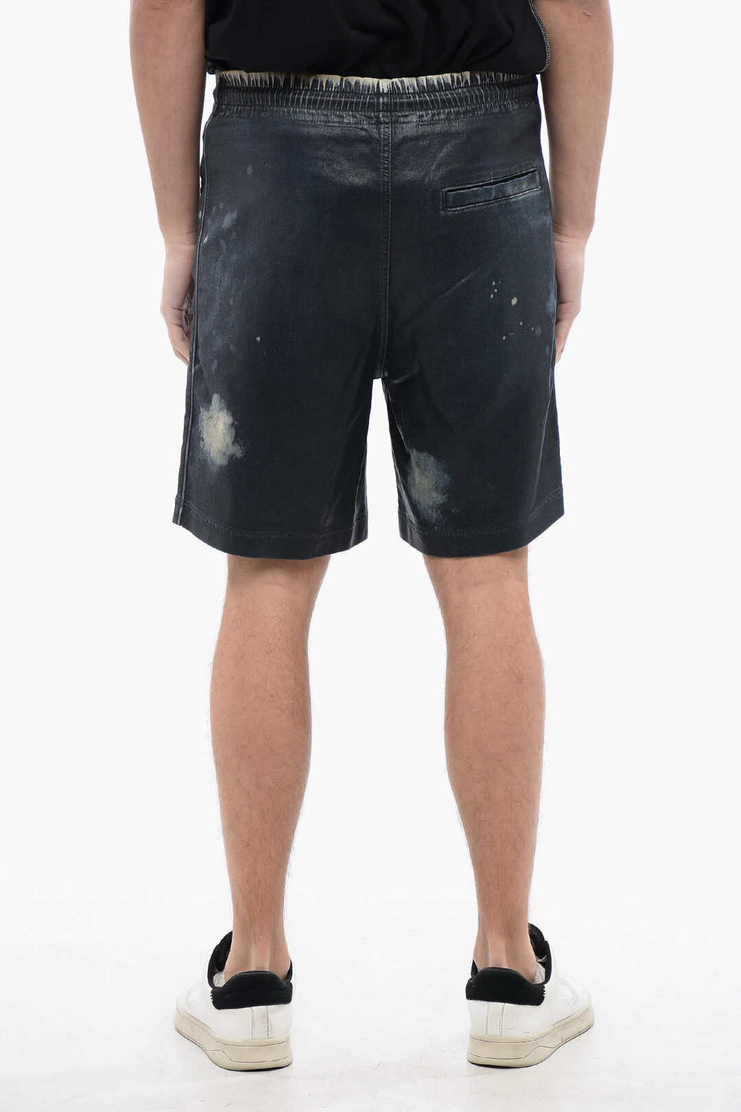 Diesel 0138~Coated Track Denim Shorts D-BOXY-S Acid-Wash Effect, view 2