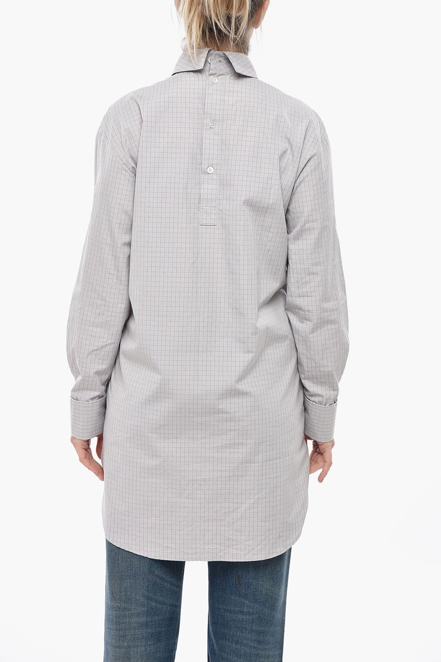 Dries Van Noten 2470~Cotton Blouse CORSO with Pin Check Pattern
