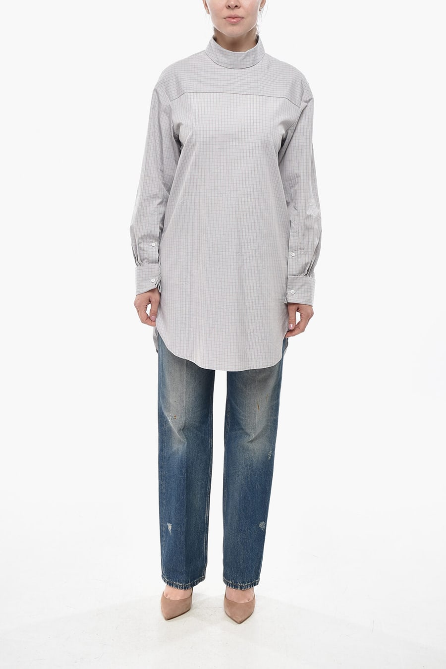 Dries Van Noten 2470~Cotton Blouse CORSO with Pin Check Pattern, view 2