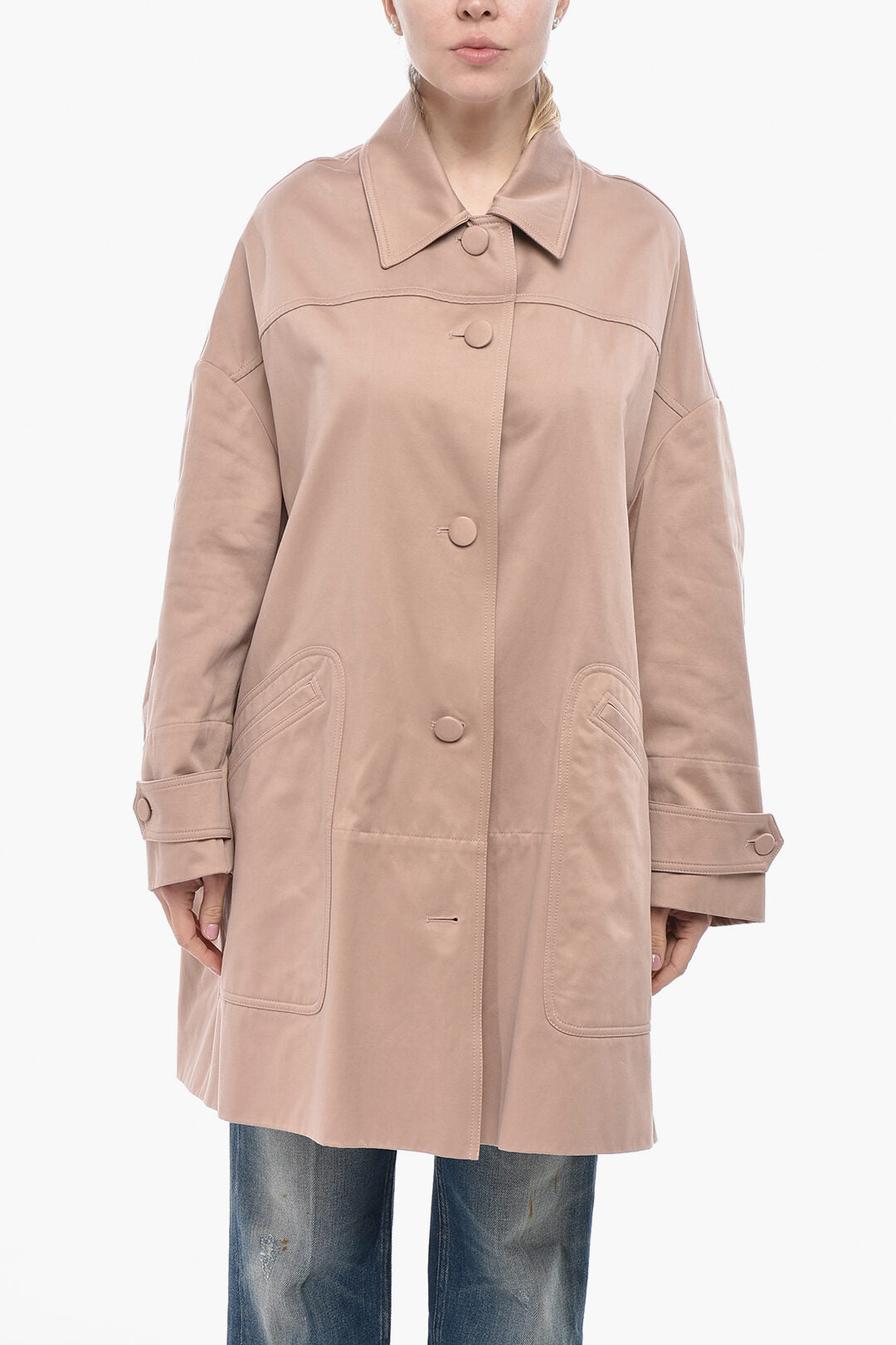 Dries Van Noten 3050~Cotton Coat RISTON with Covered Buttons