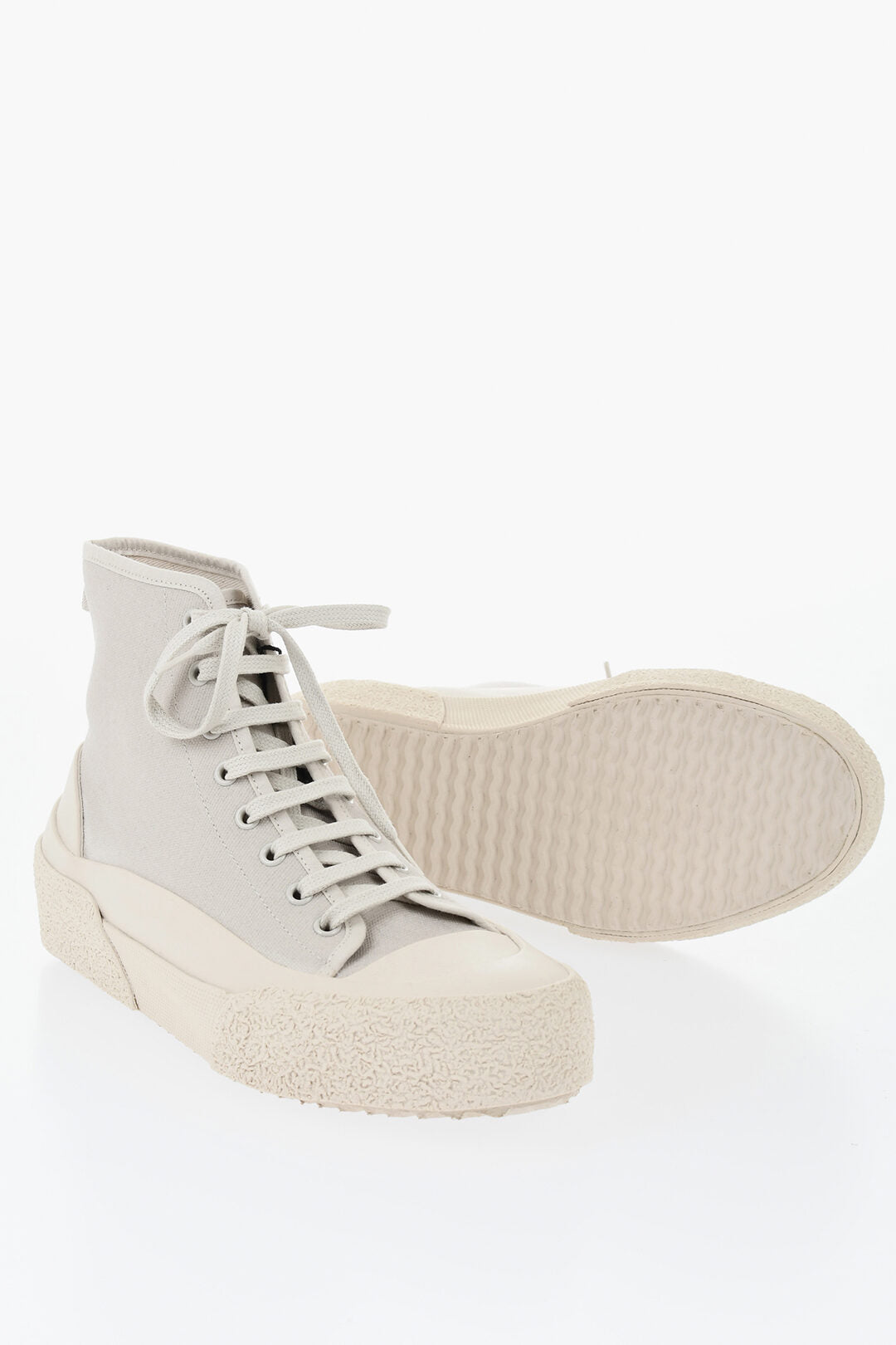 Studio Nicholson 2500~High NUMBERS Canvas Sneakers with Rubber Toe