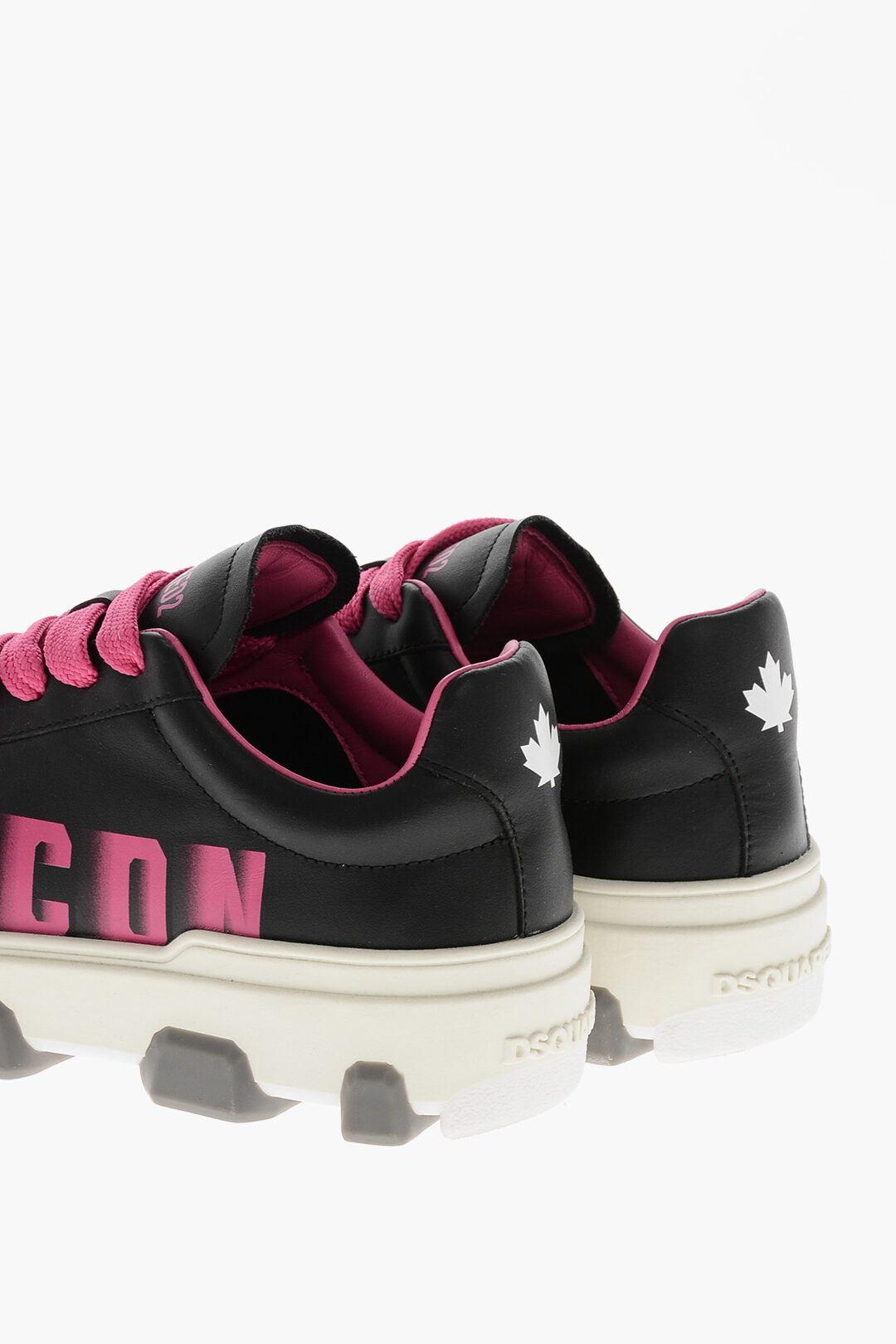 Dsquared2 3500~ICON Leather Low-Top Sneakers with Faded Monogram