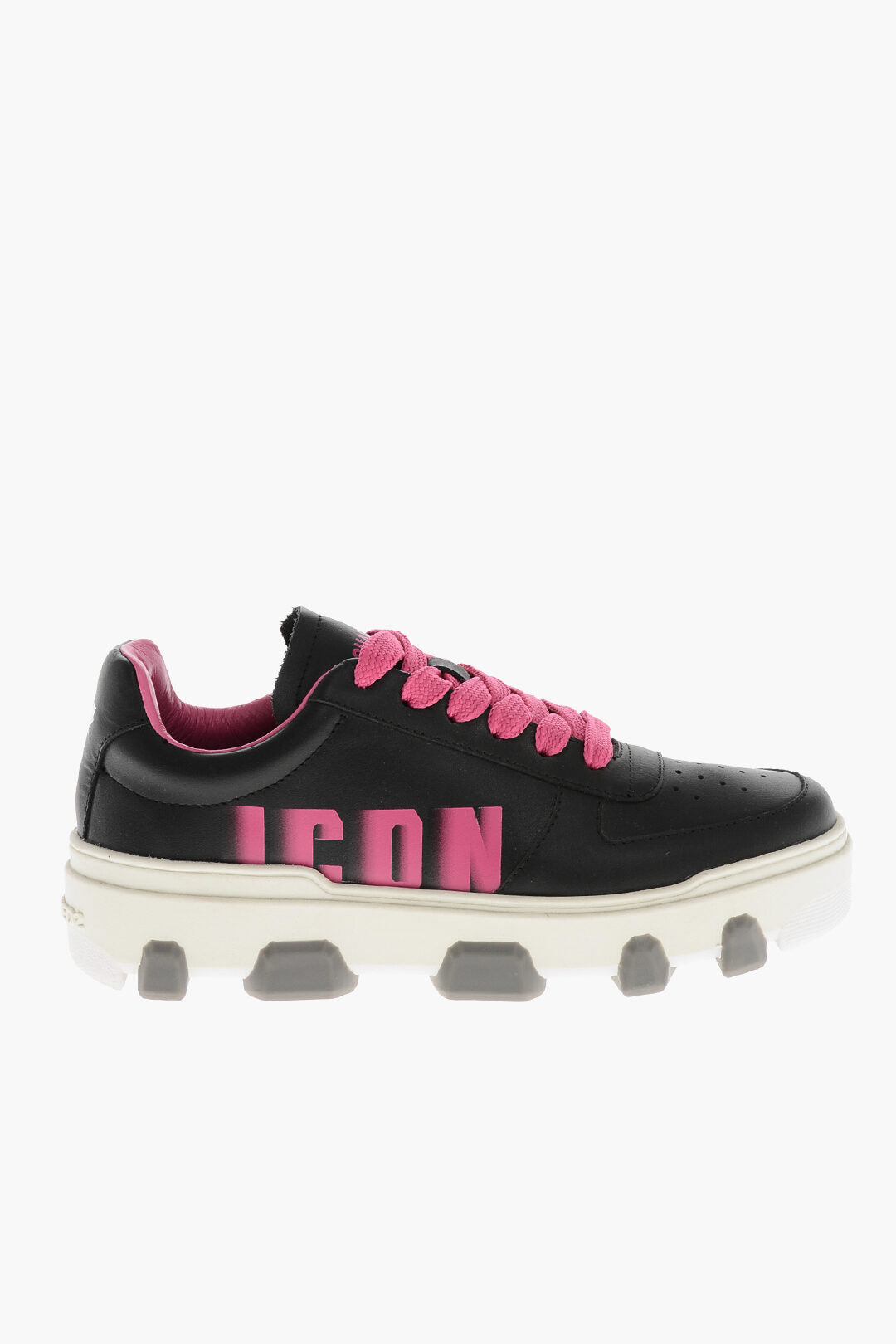 Dsquared2 3500~ICON Leather Low-Top Sneakers with Faded Monogram, view 2