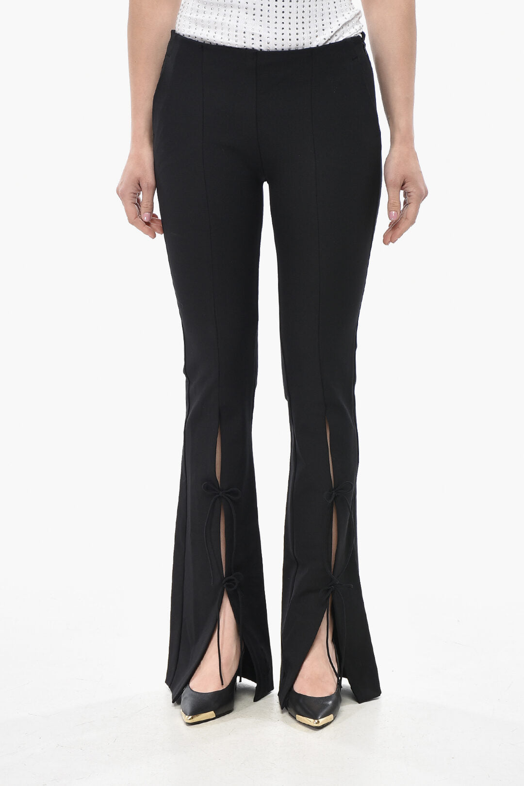Versace 3500~JEANS COUTURE Bootcut Trousers With Lace-Up Detail